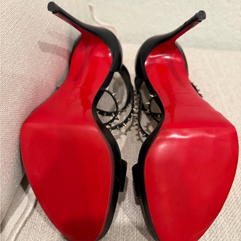 Christian Louboutin 120mm Choca Lux leather sandal heels. Size 39. - Picture 6 of 7
